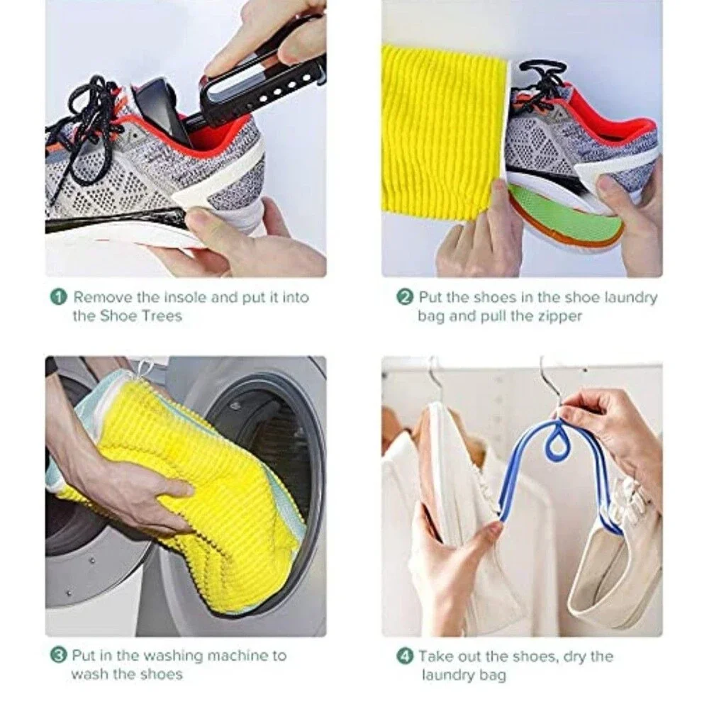 Shoes Laundry Bag Keep Shoes Clean Shoe Wash Bag  Washing Machine 2 Packs Yellow